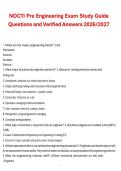 NOCTI Pre-Engineering Exam Study Guide Questions and Verified Answers 2026&sol;2027 &ndash; Comprehensive Engineering Technology Study Guide