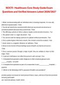 NOCTI Healthcare Core Study Guide Exam Questions and Verified Answers 2026&sol;2027 &ndash; Comprehensive Healthcare Study Guide
