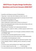 NOCTI Graphic Design Certification Exam Questions and Correct Answers 2026&sol;2027 &ndash; Comprehensive Graphic Design Study Guide