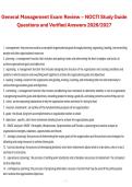 General Management NOCTI Exam Review Study Guide Questions and Verified Answers 2026&sol;2027 &ndash; Comprehensive Management Study Guide