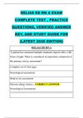 RELIAS ED RN A EXAM  COMPLETE TEST &comma; PRACTICE  QUESTIONS&comma; VERIFIED ANSWER  KEY&comma; AND STUDY GUIDE FOR  &lpar;LATEST 2026 EDITION&rpar;  