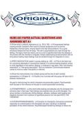 NURS 661 PAPER ACTUAL QUESTIONS AND ANSWERS SET A&period;pdf