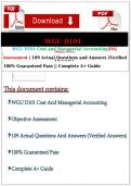 WGU D101 Cost & Managerial Accounting OA Questions and Answers 2027 &vert; 109 Questions