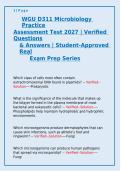 WGU D311 Microbiology Practice Assessment Questions & Answers 2027 &vert; Study Guide&NewLine;