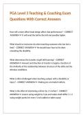 PGA Level 3 Teaching & Coaching Exam Questions With Correct Answers