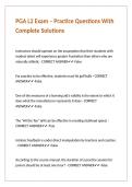 PGA L2 Exam &ndash; Practice Questions With Complete Solutions&period;