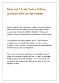 PGA Level 3 Study Guide - 3&period;0 Exam Questions With Correct Answers 