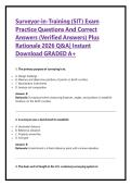 Surveyor-in-Training &lpar;SIT&rpar; Exam Practice Questions And Correct Answers &lpar;Verified Answers&rpar; Plus Rationale 2026 Q&A&vert; Instant Download GRADED A&plus;