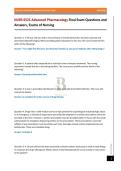NURS 6521 Advanced Pharmacology Final Exam Questions and Answers&comma; Exams of Nursing