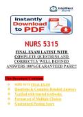 NURS 5315 Advanced Pathophysiology          UTA Exam 1   &lpar;Latest      2026     &sol;     20267      Update&rpar;      Real      Questions      and      Verified   Answers      &vert;     100&percnt;      Correct      &vert;     Already      Graded      A&plus;&period; 