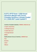 FLETC UPTP Exam 1 2026 Actual &NewLine;Questions Merged with Correct &NewLine;Complete Solutions &vert;&vert; Already Graded &NewLine;A&plus; &vert;&vert; 2026-2027 Latest Update&excl;&excl;&excl;&excl;