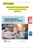 TEST BANK HUMAN RESOURCES MANAGEMENT IN CANADA DESSLER G&period;&comma; COLE N 15th Canadian Edition by Gary Dessler