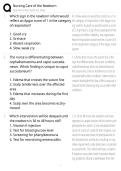 Nursing Care of the Newborn&comma; Newborn Nursing Study Guide&comma; Newborn Care Exam Questions&comma; Maternal Newborn Nursing