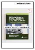 Solution Manual for Maintenance&comma; Replacement&comma; and Reliability&colon; Theory and Applications&comma; 3rd Edition by Andrew K&period;S&period; Jardine & Albert H&period;C&period; Tsang &vert;&NewLine;