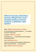 HESI A2 Vocabulary &lpar;5th Edition&rpar; &NewLine;Questions Merged with Correct &NewLine;Complete Solutions &vert;&vert; Already &NewLine;Graded A&plus; &vert;&vert; 2026-2027 Latest &NewLine;Update&excl;&excl;&excl;