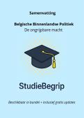 Samenvatting Belgische Binnenlandse Politiek &vert; Belgische Revolutie &vert; UGent &vert; 