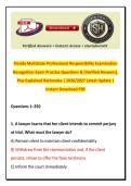 Florida Multistate Professional Responsibility Examination Recognition Exam Practice Questions & &lbrack;Verified Answers&rsqb;&comma; Plus Explained Rationales &vert; 2026&sol;2027 Latest Update &vert; Instant Download PDF