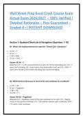 Wall Street Prep Excel Crash Course Exam Actual Exam 2026&sol;2027 &ndash; 100&percnt; Verified &vert; Detailed Rationales &ndash; Pass Guaranteed &ndash; A&plus; Graded