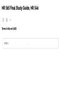 NR 565 Final Study Guide&comma; NR 546 Study Guide&comma; Advanced Pharmacology&comma; Chamberlain Nursing