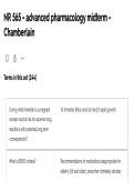 NR 565 Advanced Pharmacology&comma; NR 565 Midterm&comma; Chamberlain NR 565&comma; Advanced Pharmacology Exam