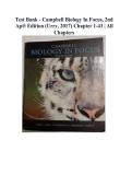Test Bank - Campbell Biology in Focus&comma; 2nd AP&reg; Edition &lpar;Urry&comma; 2017&rpar; Chapter 1-43 &vert; All Chapters