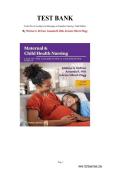 Test Bank for Maternal & Child Health Nursing&colon; Care of the Childbearing & Childrearing Family&comma; 10th Edition By Melissa DeFoor&comma; Amanda Hitt&comma; JoAnne Silbert-Flagg&comma; Chapter 1-56 &vert; All Chapters