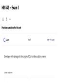 NR 545 Exam 1 &ndash; Exam Questions and Answers