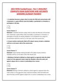 2025 NFHS Football Exam - Part 1 2026&sol;2027 COMPLETE EXAM QUESTIONS AND ACCURATE ANSWERS &vert;ALREADY PASSED&excl;&excl;