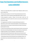 CAPA Test Questions and Verified Answers 2026&sol;2027 &ndash; Perianesthesia Nursing Certification Study Guide