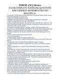 PMHNP ANCC Review &NewLine;EXAM COMPLETE TESTBANK QUESTIONS &NewLine;AND VERIFIED ANSWERS UPDATED &NewLine;GRADED A&plus; 