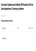 Conveyor Systems and Safety &ndash; R8 Practice Test for Journeypersons &ndash; Practice Questions with Answers