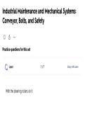 Industrial Maintenance and Mechanical Systems &ndash; Conveyor&comma; Bolts&comma; and Safety &ndash; Lecture Summary