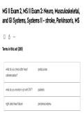 MS II Exam 2 &ndash; Neuro&comma; Musculoskeletal&comma; and GI Systems &ndash; Stroke&comma; Parkinson&rsquo;s & MS &ndash; Exam Preparation Material