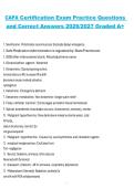CAPA Certification Exam Practice Questions and Correct Answers 2026&sol;2027 &ndash; Perianesthesia Nursing Certification Practice Guide