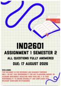 IND2601 Assignment 1 Semester 2 MEMO &vert; Due 17 August 2026