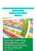 Test Bank for Nursing Leadership&comma; Management&comma; and Professional Practice for the LPN&sol;LVN&comma; 7th Edition &vert; Tamara R&period; Dahlkemper &vert; Chapters 1&ndash;20 Complete &vert; 2026 Exam Prep