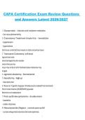 CAPA Certification Exam Review Questions and Answers Latest 2026&sol;2027 &ndash; Perianesthesia Nursing Certification Study Guide