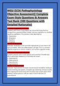 WGU D236 Pathophysiology Objective Assessment&vert;&vert; Complete Exam-Style Questions & Answers Test Bank &lpar;300 Questions with Detailed Rationales&rpar;