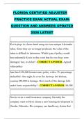 FLORIDA CLAIMS ADJUSTER  EXAM ACTUAL EXAM&colon;  QUESTION AND ANSWERS  UPDATED 2026 LATEST  