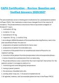 Package deal for CAPA Certification Study Guide Reviewed Questions and Answers Latest 2026&sol;2027 Graded A&plus; Rated 100&percnt; Correct