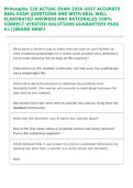 Philosophy 220 ACTUAL EXAM 2026-2027 ACCURATE &NewLine;REAL EXAM QUESTIONS AND WITH REAL WELL &NewLine;ELABORATED ANSWERS AND RATIONALES 100&percnt; &NewLine;CORRECT VERIFIED SOLUTIONS GUARANTEED PASS &NewLine;A&plus;&vert;&vert;BRAND NEW&excl;&excl;   