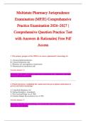 Multistate Pharmacy Jurisprudence &NewLine;Examination &lpar;MPJE&rpar; Comprehensive &NewLine;Practice Examination 2026&ndash;2027 &vert; &NewLine;Comprehensive Question Practice Test &NewLine;with Answers & Rationales&vert; Free Pdf &NewLine;Access