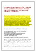 2025&sol;2026 TENNESSEE LIFE INSUARANCE EXAM 300 &NewLine;ACTUAL QUESTIONS AND CORRECT ANSWERS &NewLine;WITH RATIONALE LATEST UPDATE ALREADY &NewLine;GRADED A&plus; ASSURED PASS 