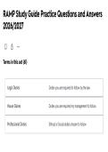 RAMP Study Guide Practice Questions & Answers 2026&sol;2027 &vert; RAMP Exam Prep&comma; Practice Test & Review
