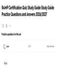 RAMP Certification Quiz Study Guide 2026&sol;2027 &vert; Practice Questions & Answers&comma; Exam Prep & Review