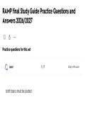 RAMP Final Study Guide 2026&sol;2027 &vert; Practice Questions & Answers&comma; Final Exam Prep & Certification Review