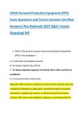 OSHA Personal Protective Equipment &lpar;PPE&rpar; &NewLine;Exam Questions and Correct Answers &lpar;Verified &NewLine;Answers&rpar; Plus Rationale 2027 Q&A&vert; Instant &NewLine;Download Pdf 