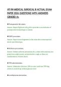 ATI RN MEDICAL SURGICAL III ACTUAL EXAM&NewLine;PAPER 2026 QUESTIONS WITH ANSWERS&NewLine;GRADED A&plus;