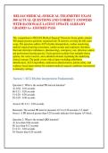  RELIAS MEDICAL-SURGICAL TELEMETRY EXAM &NewLine;300 ACTUAL QUESTIONS AND CORRECT ANSWERS &NewLine;WITH RATIONALE LATEST UPDATE ALREADY &NewLine;GRADED A&plus; ASSURED PASS