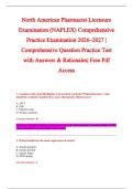  Pharmacist Licensure &NewLine;Examination &lpar;NAPLEX&rpar; Comprehensive &NewLine;Practice Examination 2026&ndash;2027 &vert; &NewLine;Comprehensive Question Practice Test &NewLine;with Answers & Rationales&vert; Free Pdf &NewLine;Access